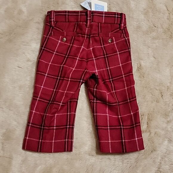 JANIE AND JACK RED PLAID WOOL PANTS, SIZE 6-12 MONTHS, NEW! - Picture 4 of 12